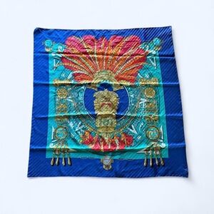 Vintage Hermès "Mexique" Plissé Pleated Silk Scarf – Caty Latham Aztec Design